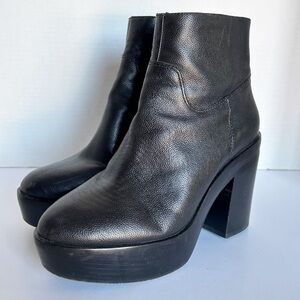 ASH women’s platform leather ankle booties heels